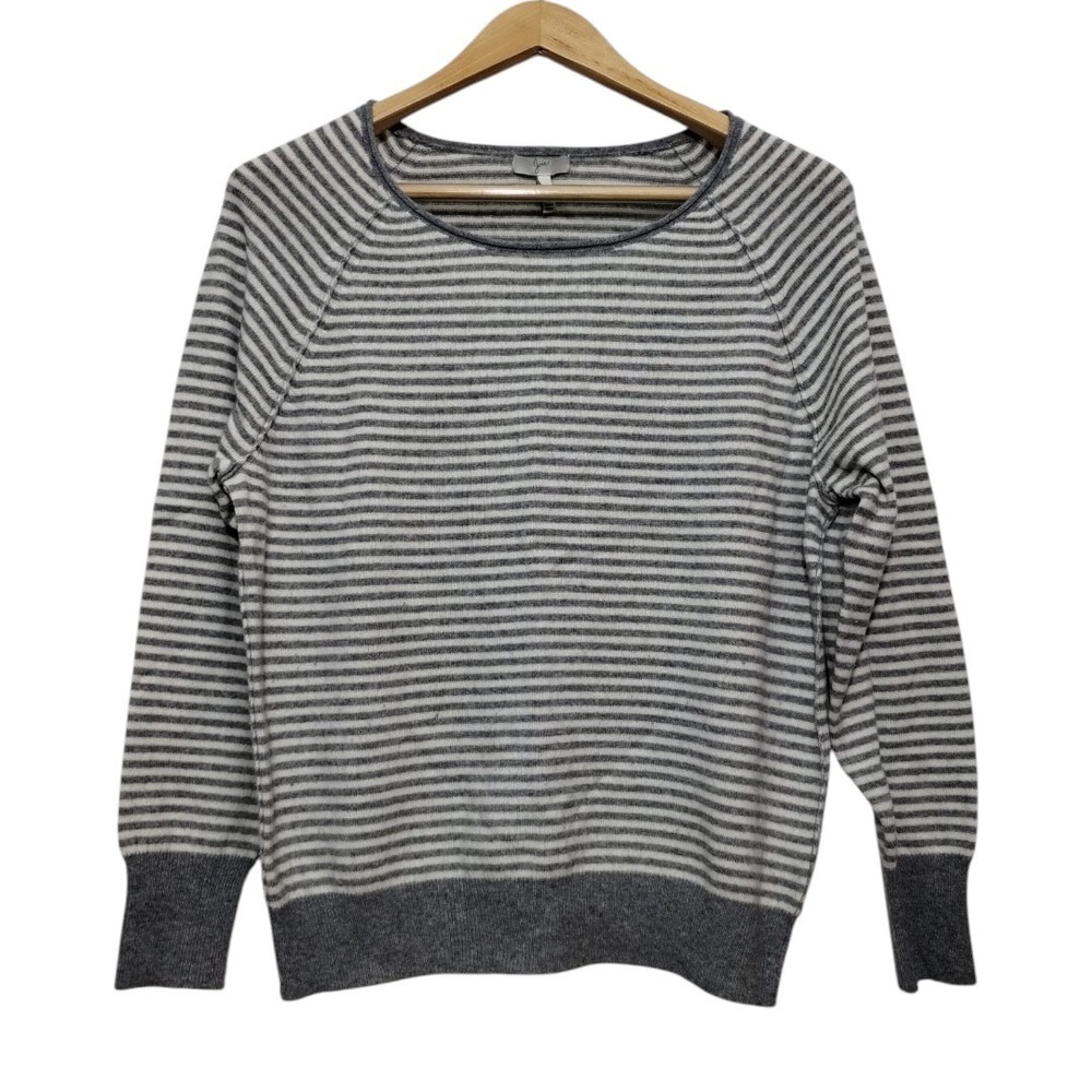 Joie Tiani Womens M Wool Cashmere Striped Elbow Patch Sweater Nautical‎ Preppy